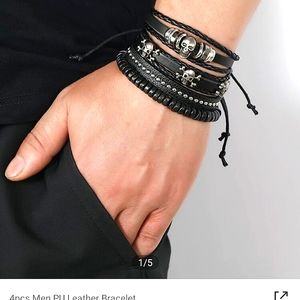 4pcs PU Leather Bracelet.